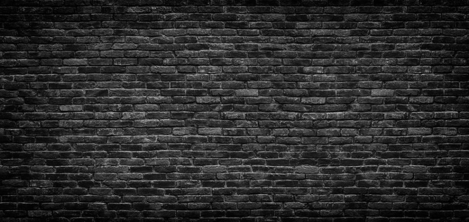 Picture of Black brick wall texture brick surface as background