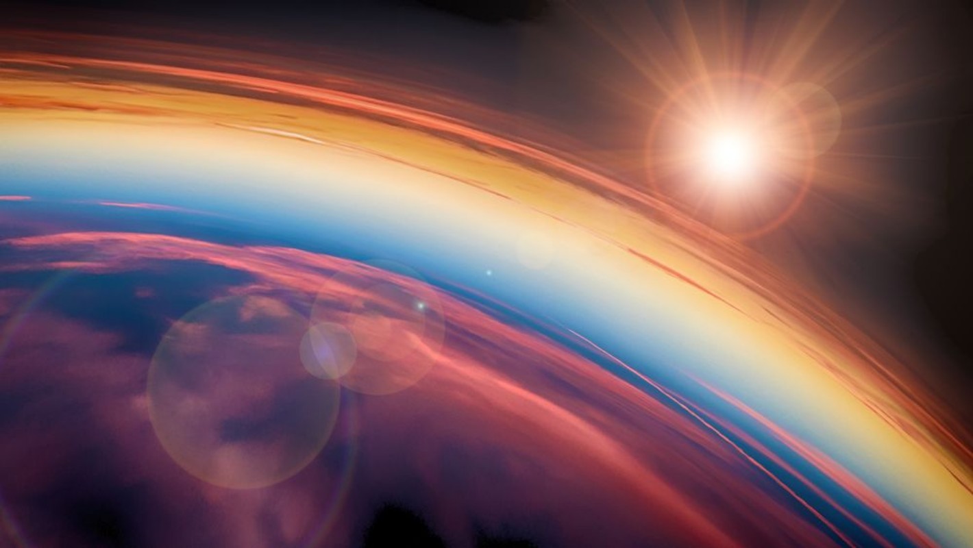 Afbeeldingen van Planet Earth with a spectacular sunset