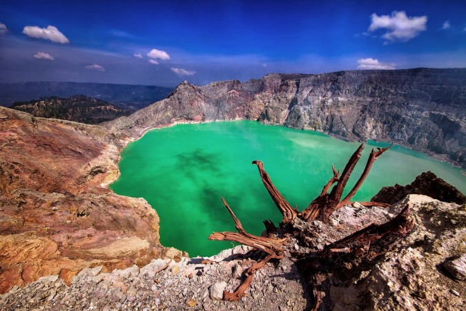 Picture of Crater of Ijen volcano on Java island