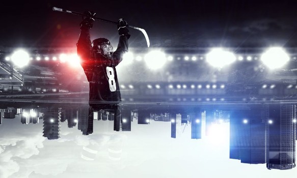 Bild på Hockey players on ice  Mixed media