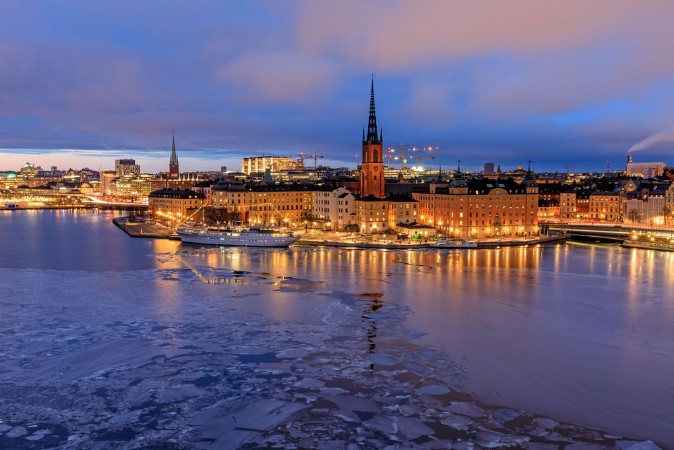 Afbeeldingen van Evening reflection of Stockholm Riddarholmen