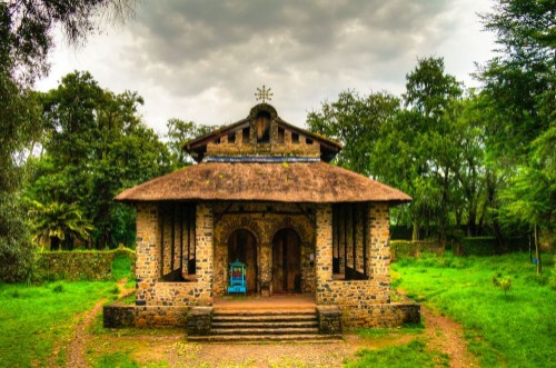 Afbeeldingen van Debre Birhan Selassie Church in Gondar Ethiopia