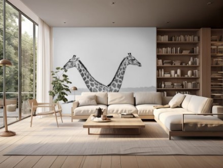 Bild på Two Giraffes crossing their neck