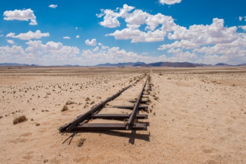 Bild på Abandoned railway tracks in the desert Namibia