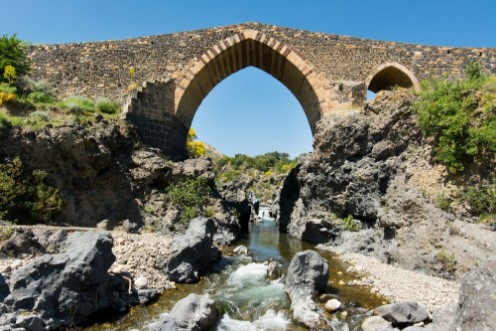 Picture of Medieval bridge of Adrano Sicily of arabic origin and saracen