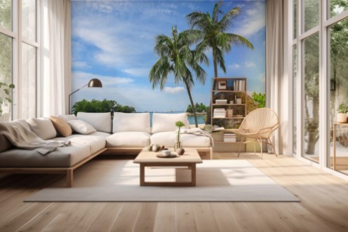 Image de Singapore travel - Beach with palm tree in Sentosa island
