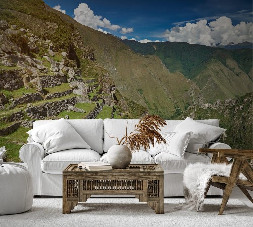 Image de Stone inca terraces with grass