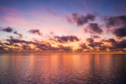 Picture of Colorful sunrise over tropical ocean