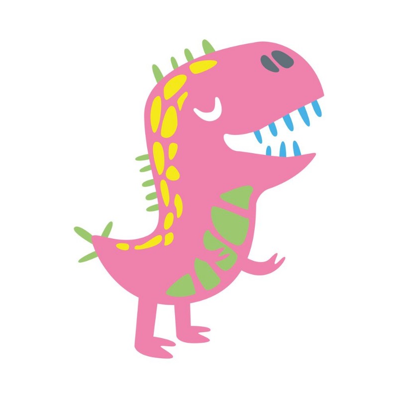 Picture of Colorful funny dinosaur Prehistoric animal character vector Illustration