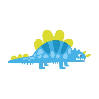 Afbeeldingen van Blue cute styracosaurus Prehistoric animal character colorful vector Illustration