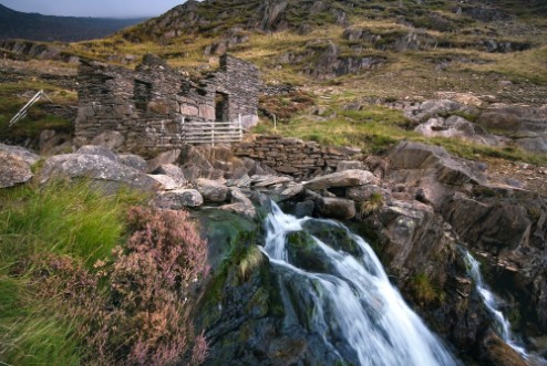 Picture of Derelict mine building off the watkins path snowdonia wales