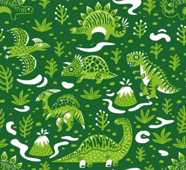 Image de Seamless pattern with cartoon dinosaurs