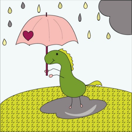 Bild på Freehand drawn thought cute cartoon dinosaur