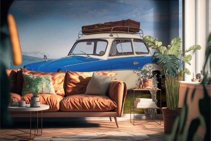 Image de Trabant oldtimer im urlaub am strand