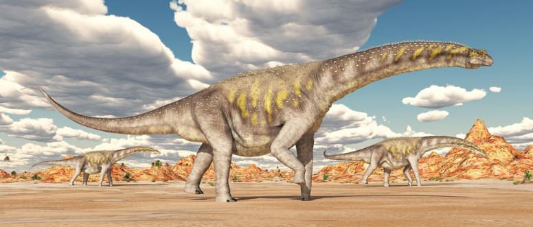 Bild på Dinosaurier Argentinosaurus in der Wste