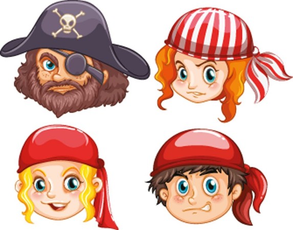Afbeeldingen van Four faces of pirate crews