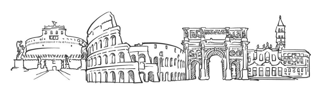 Picture of Rome Italy Panorama Sketch