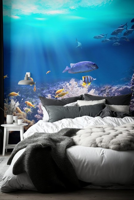 Picture of Reef with marine animals 3D illustration