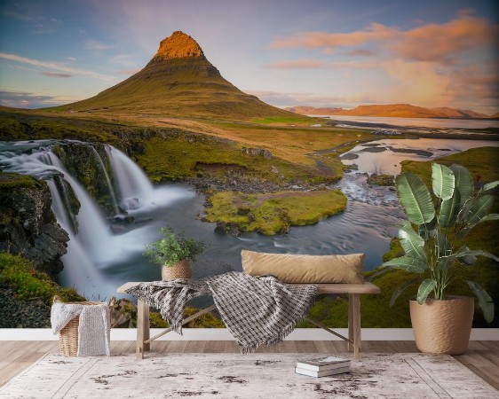 Picture of Landscapes and waterfalls Kirkjufell mountain in Iceland