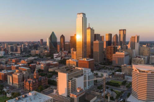 Afbeeldingen van Dallas City Skyline Sunset