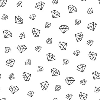 Image de Diamond seamless pattern Black hand drawn diamonds on white background