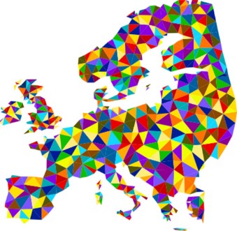 Afbeeldingen van Colorful mosaic abstract Europe map
