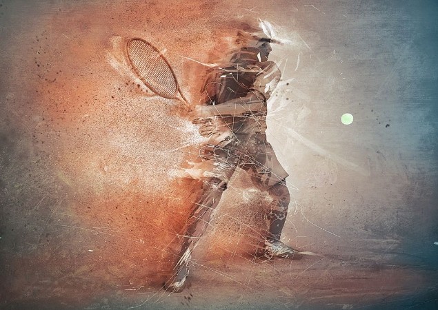Afbeeldingen van Abstract tennis player