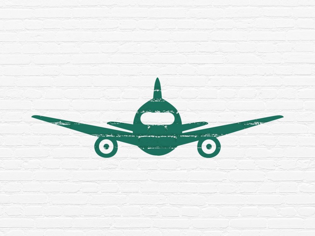 Bild på Travel concept Aircraft on wall background
