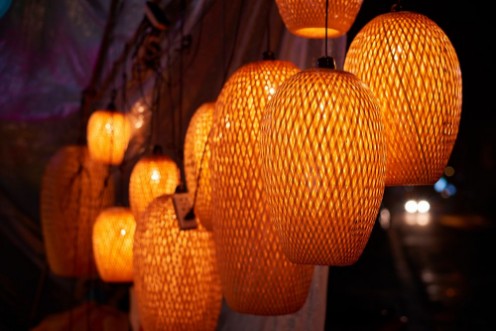 Afbeeldingen van Lanterns spread light on the old street of Hoi An Ancient Town - UNESCO World Heritage Site Vietnam