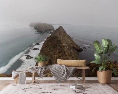 Bild på Foggy view from Anacapa Island cliff at Channel Islands National Park near Ventura California