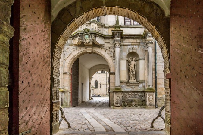 Picture of Three Gateways into the yard of the Kronborg castle HDR-Photo