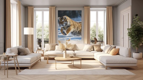 Afbeeldingen van Siberian Tiger in the snow Panthera tigris altaica