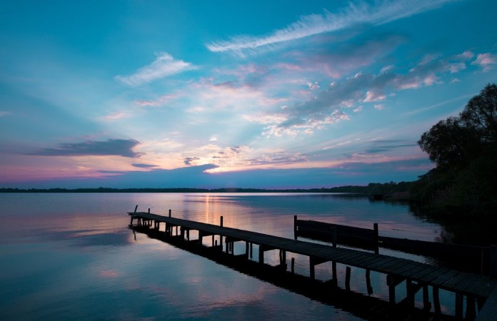 Afbeeldingen van Sunset at the lake