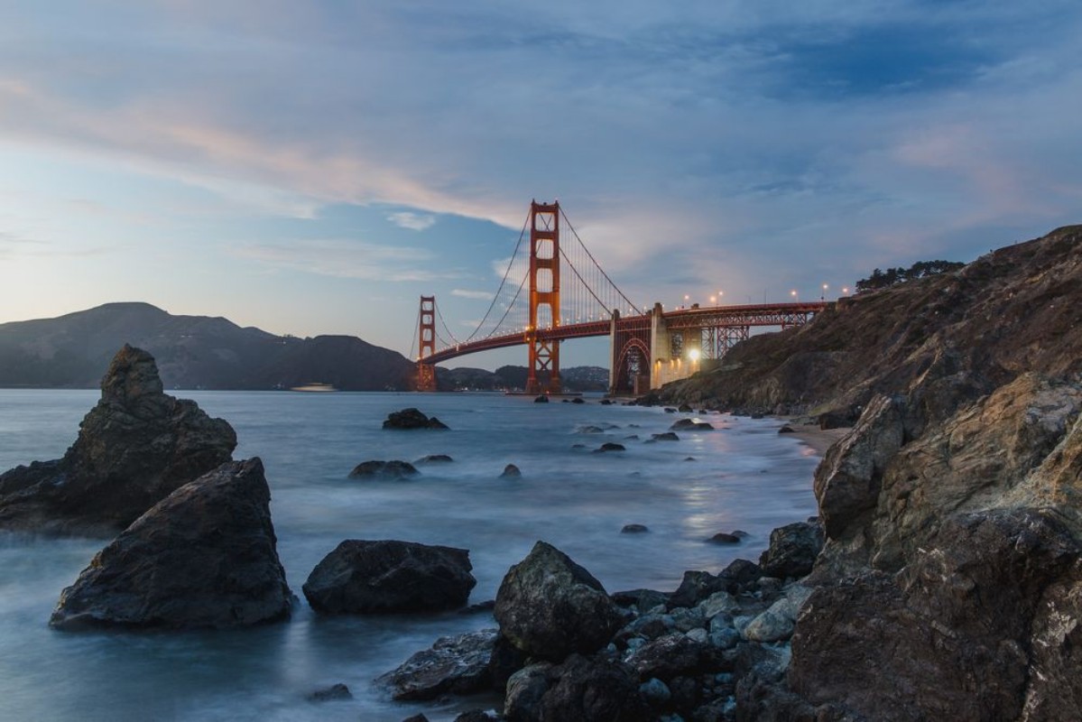 Afbeeldingen van Golden Gate bridge at sunset