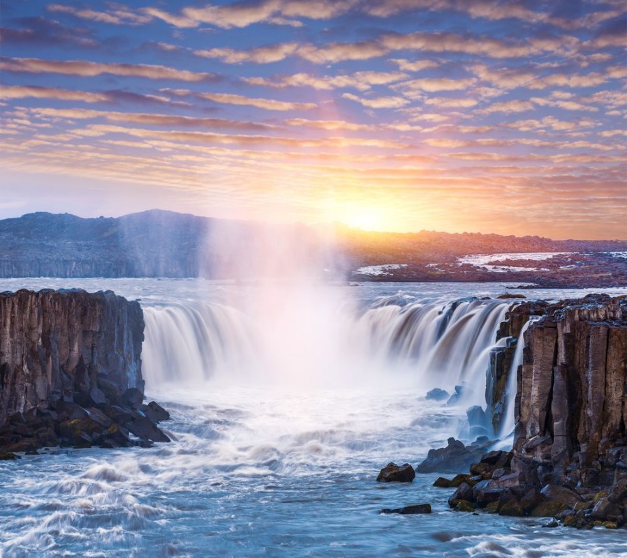Picture of Cascade of Selfoss waterfall in Iceland
