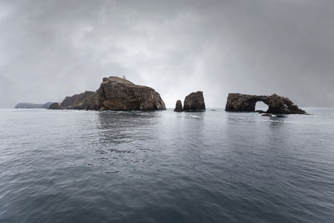Picture of Anacapa Island California with Storm Sky