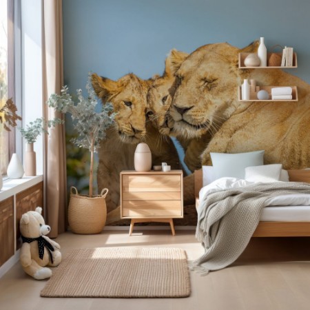 Image de Lioness and lion cubs