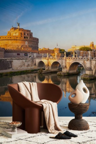 Afbeeldingen van Holy Angel Castle at sunset Rome Italy Europe Rome ancient tomb of emperor Hadrian Rome Holy Angel Castle Castel santAngelo is one fo the best known landmark of Rome and Italy