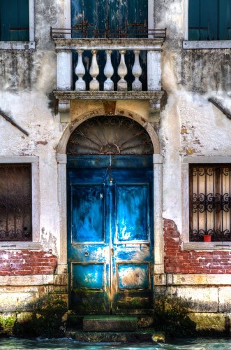 Picture of Blue Door on Canal