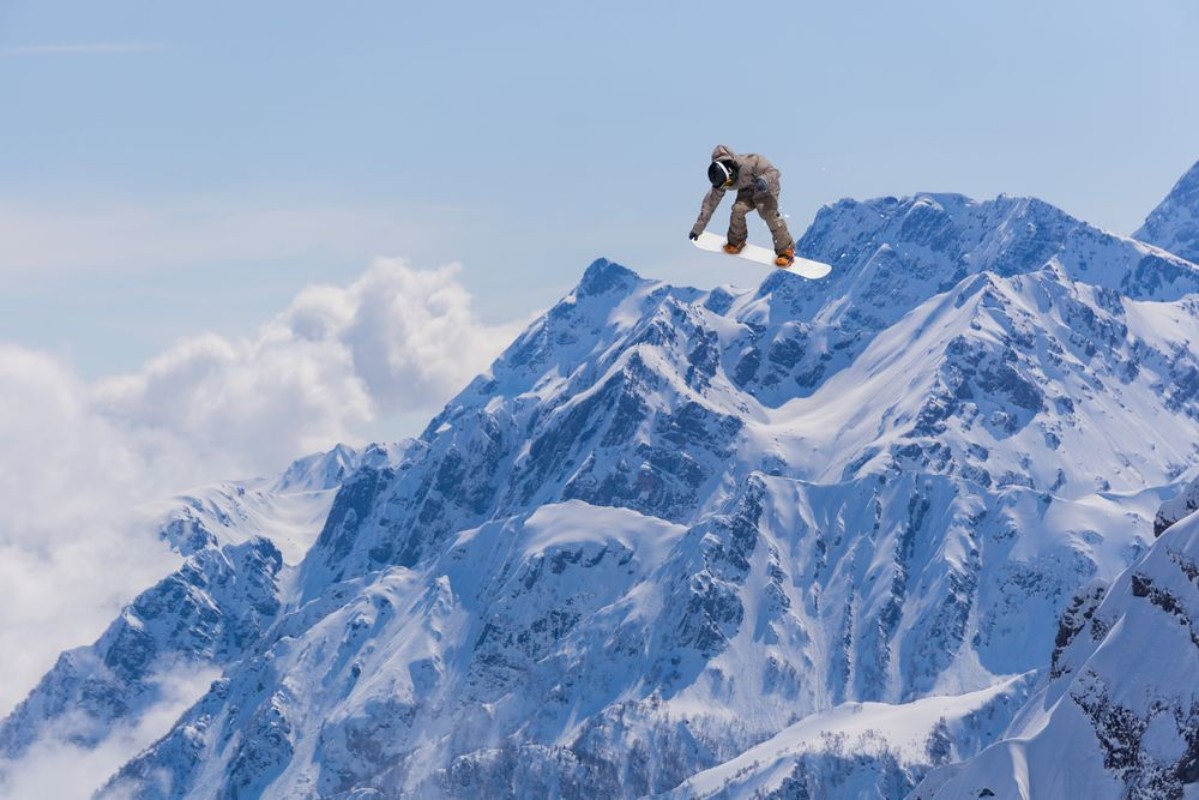 Picture of jumping on mountains