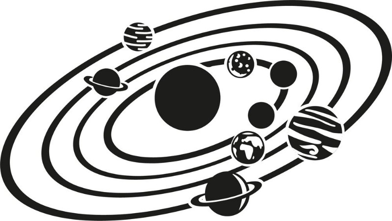 Bild på Black & White Solar System