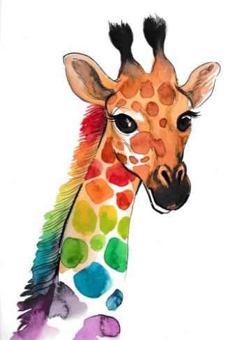 Picture of Colorful giraffe