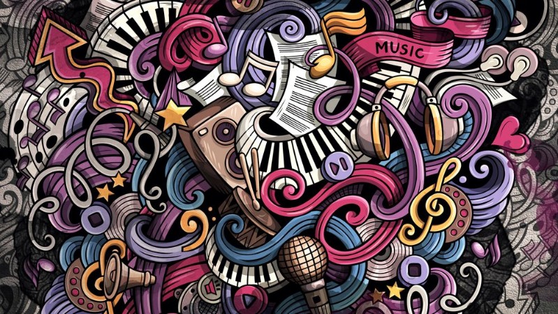 Picture of Musical doodle banner III