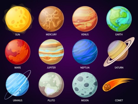 Picture of Cartoon Solar System Planets