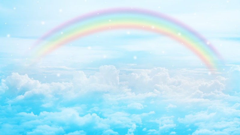 Picture of Rainbow in Cloudy Sky