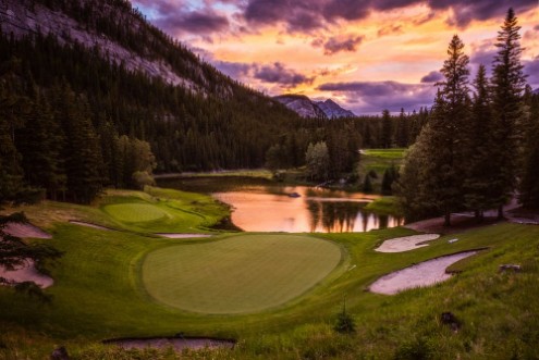 Sunset At Golf Resort photowallpaper Scandiwall