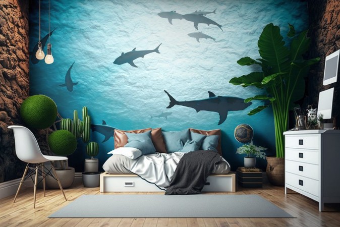 Bild på Silhouettes of sharks