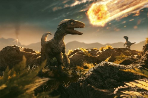 Picture of Velociraptor Sees Incoming Asteroid