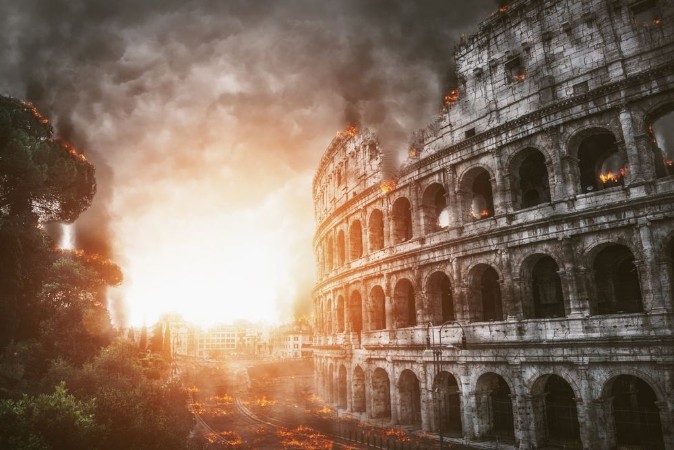 Picture of Colosseum on fire