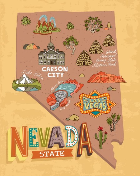 Afbeeldingen van Map of Nevada